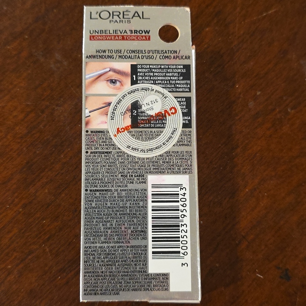 (J52) L'Oreal Paris Unbelieva-Brow Long Wear Eyebrow Top Coat - Picture 5 of 6